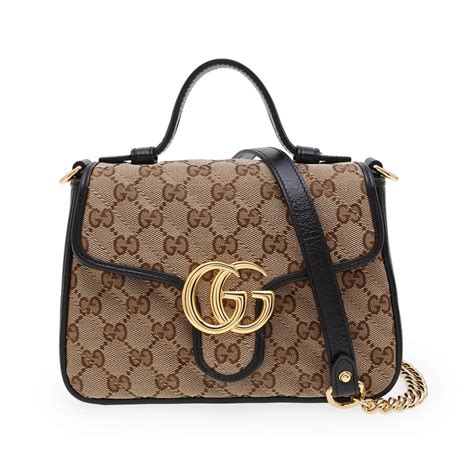 gucci 583571|Gucci Ladies GG Canvas Marmont Mini Top Handle Bag 583571 .